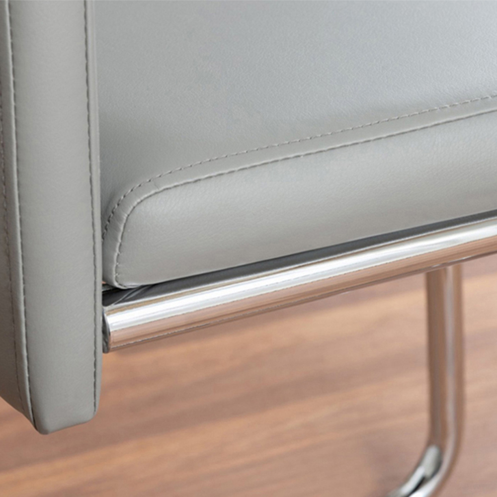 Furniturebox Lucia Fortana 6 Seater Dining Set White Gloss Elephant Grey and Chrome Image 8