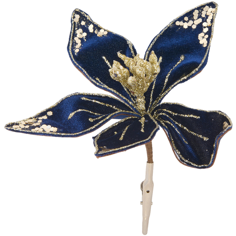 Gold Glitter Poinsettia Clip Image 2