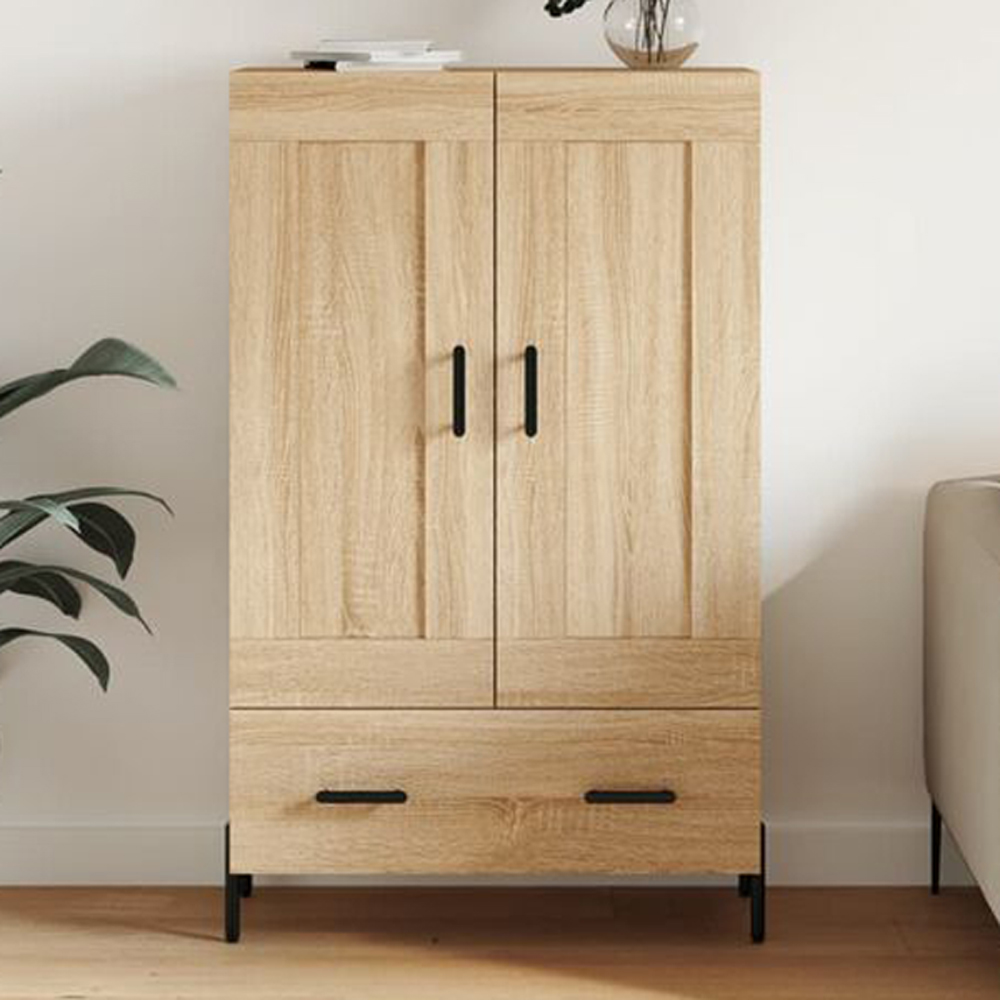 vidaXL 2 Door Single Drawer Sonoma Oak Highboard Image 1