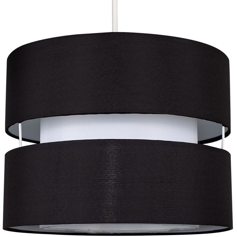 ValueLights Sophia 2 Tier Black Ceiling Light Shade Small Image 1