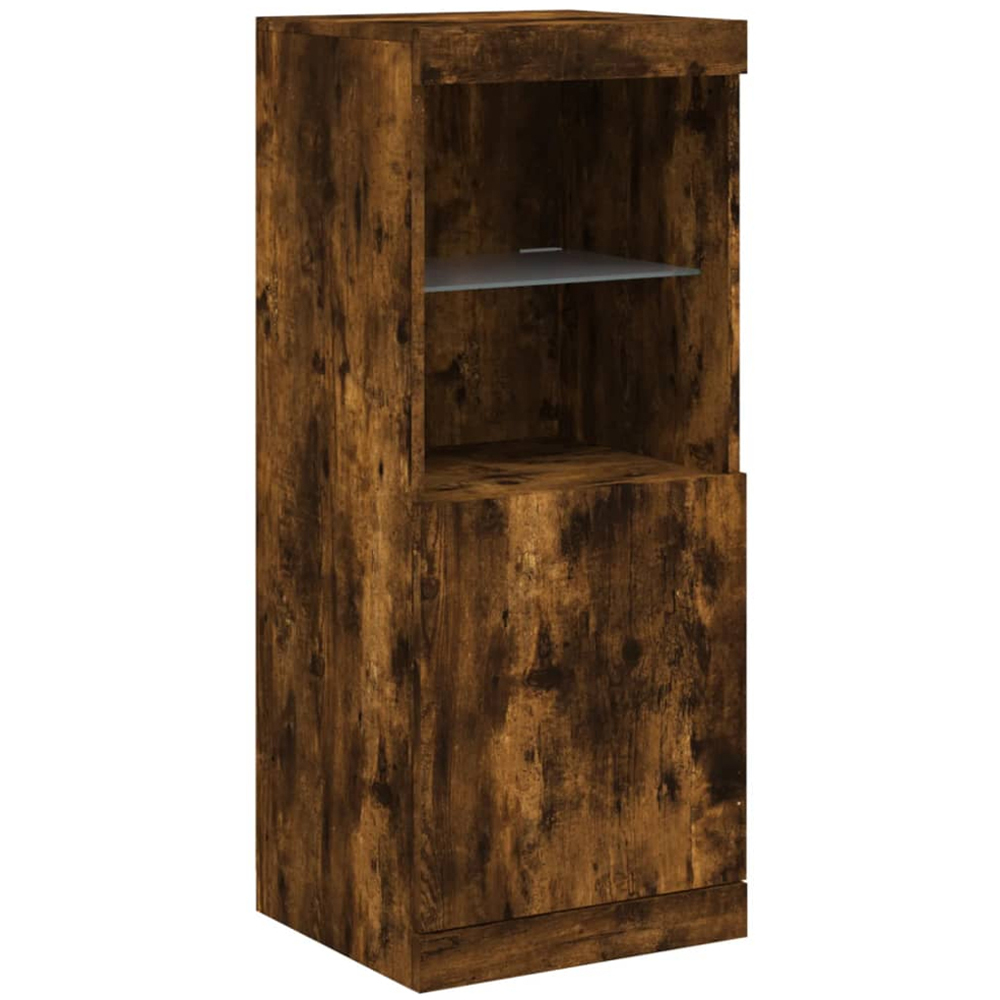 vidaXL 3 Door 6 Shelf Smoked Oak Sideboard with RGB LED Lights Image 6