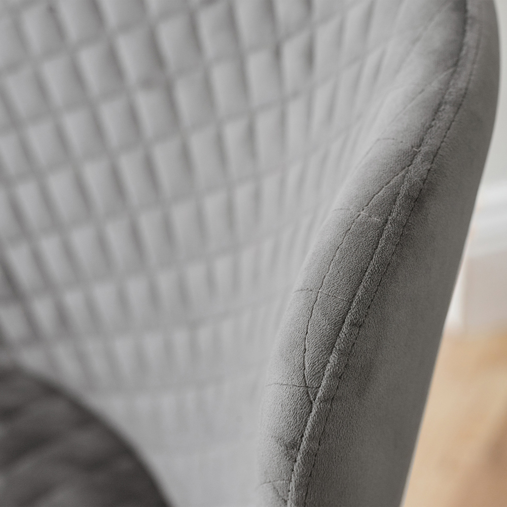 Julian Bowen Luxe Grey Velvet Office Chair Image 7