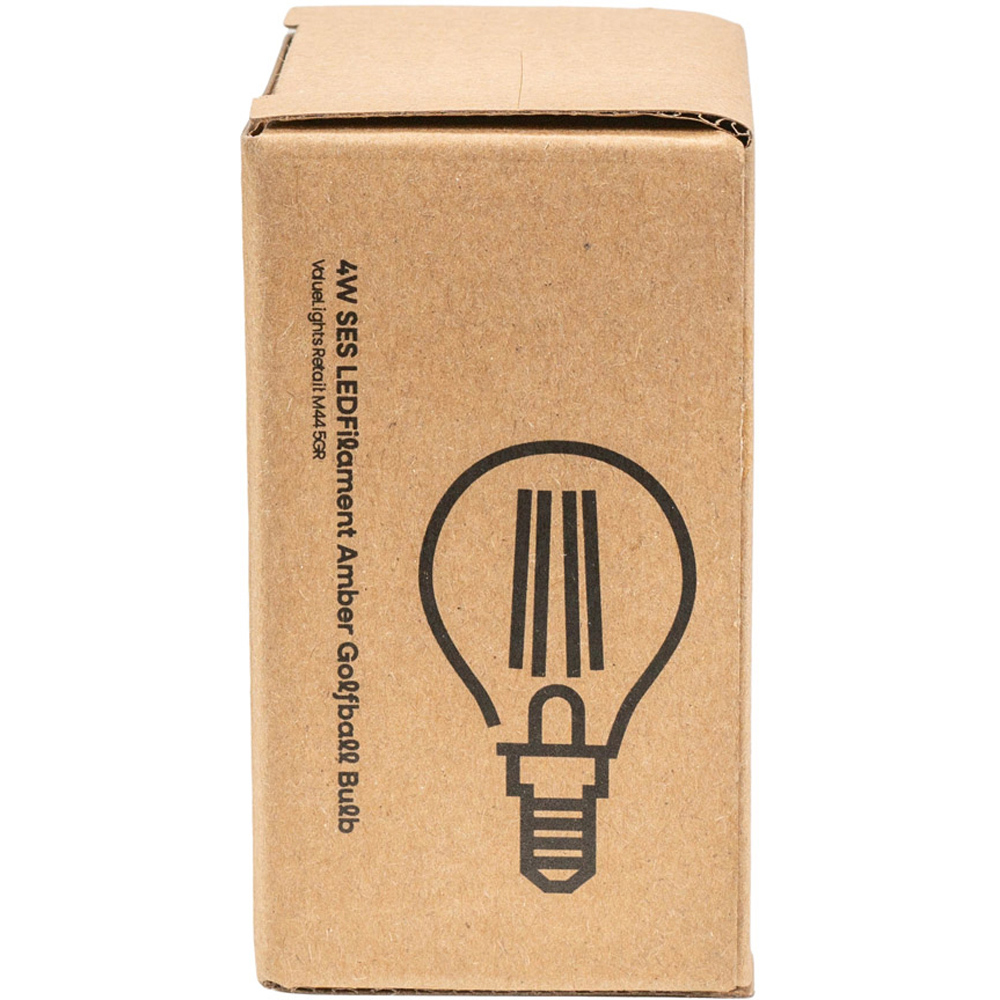 ValueLights Retro 2 Pack SES E14 LED 4W Filament Amber Tinted Warm White Golfball Light Bulb Image 4