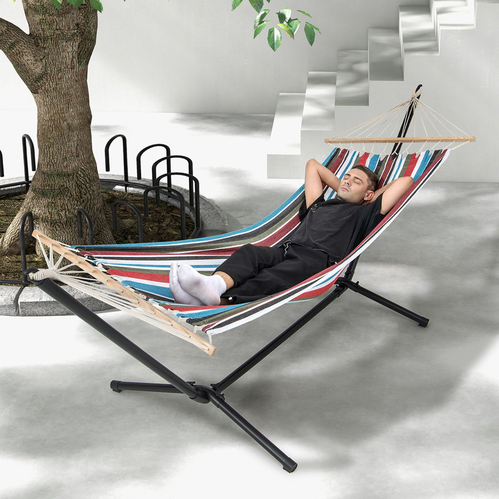 Costway Multicolour Hammock with Stand and Carrying Case Image 3