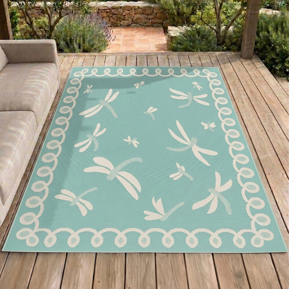 Portland Rugstyle Aqua Dragonfly Rug 150 x 200cm Image 1