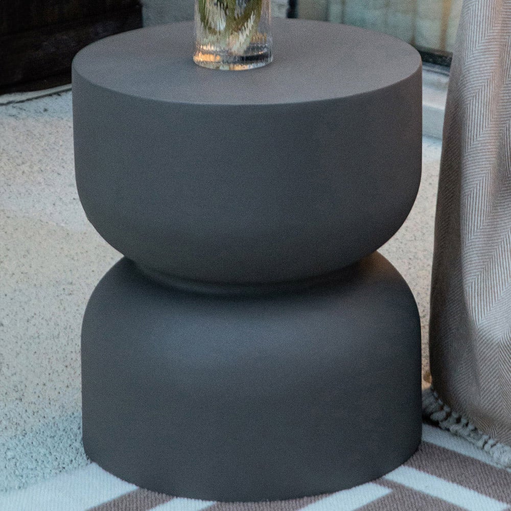 Elementi Chronos Slate Black GRC Side Table Image 1