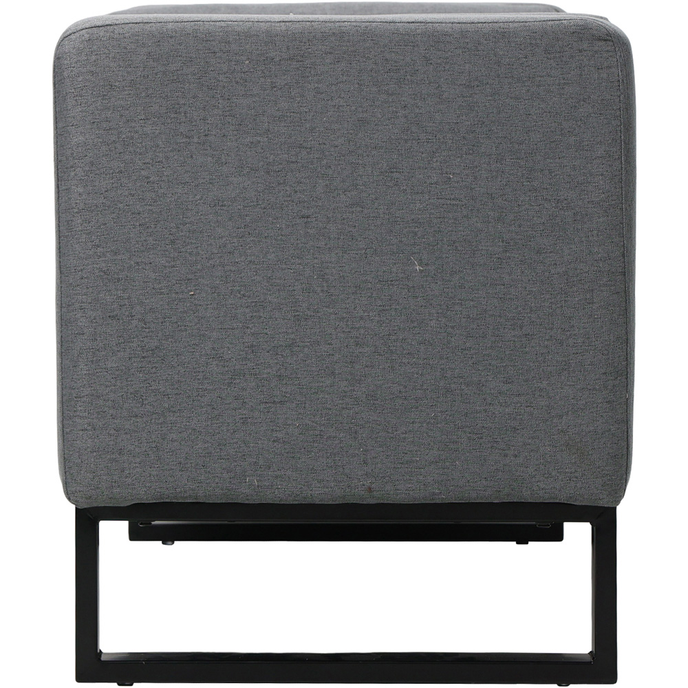 Living and Home 2 Seater Grey Linen Upholstered Storage Bench with Cushion Image 5