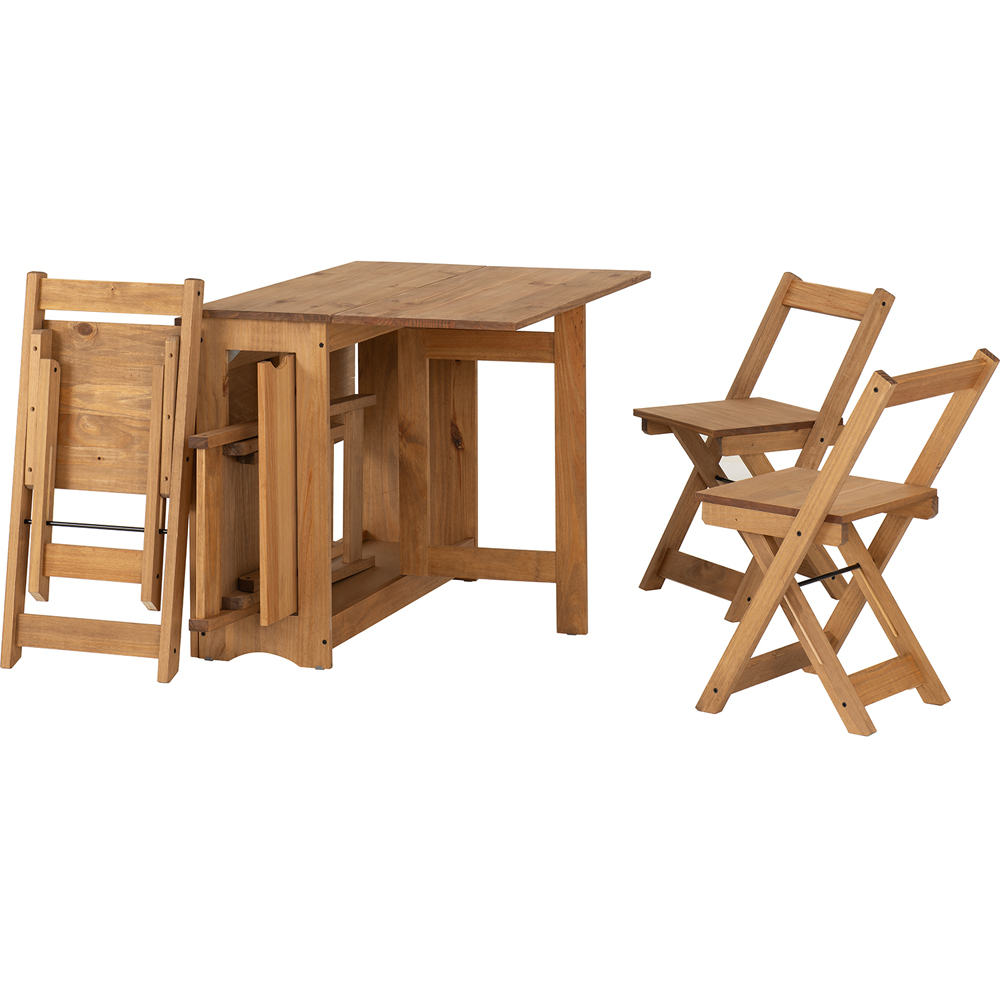 Seconique Santos 4 Seater Butterfly Foldable Dining Set Natural Wax Image 4