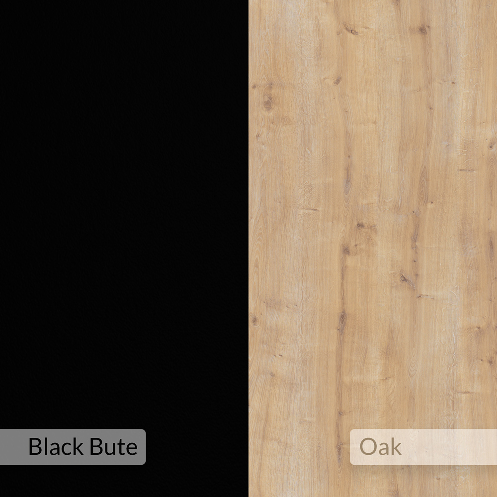 Decortie Lora 4 Drawer Black Bute Sapphire Oak Dressing Table with LED Mirror Image 6