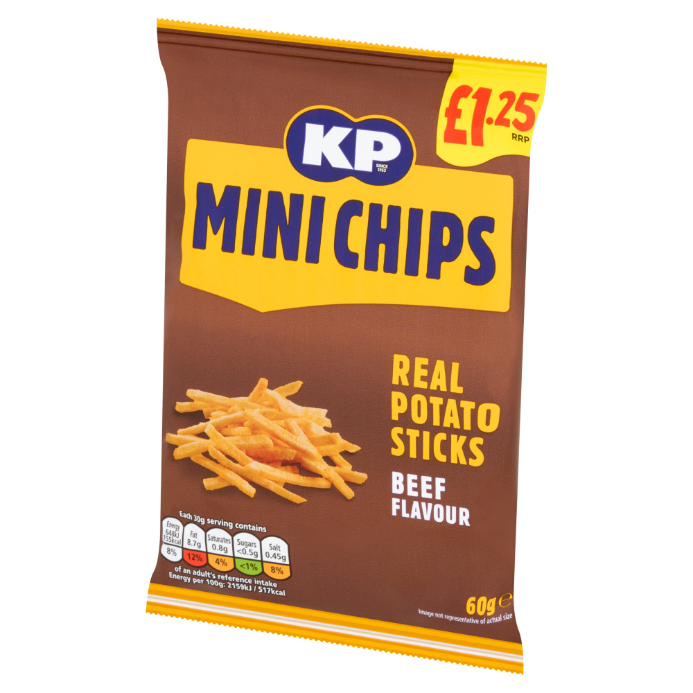 KP Mini Chips Real Potato Sticks Beef Flavour 60g Image 4