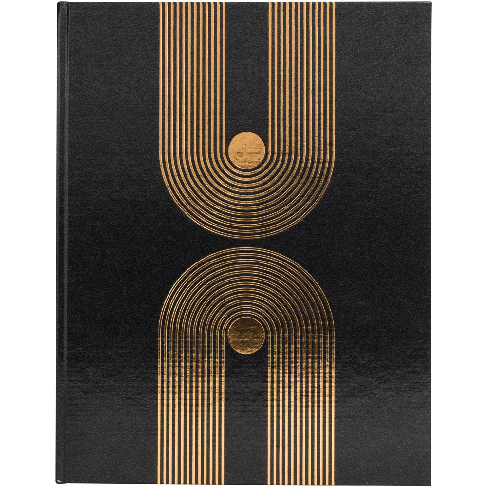 Exacompta Graphik Black and Copper Guest Book with Gold Edges 100 Pages Image 2