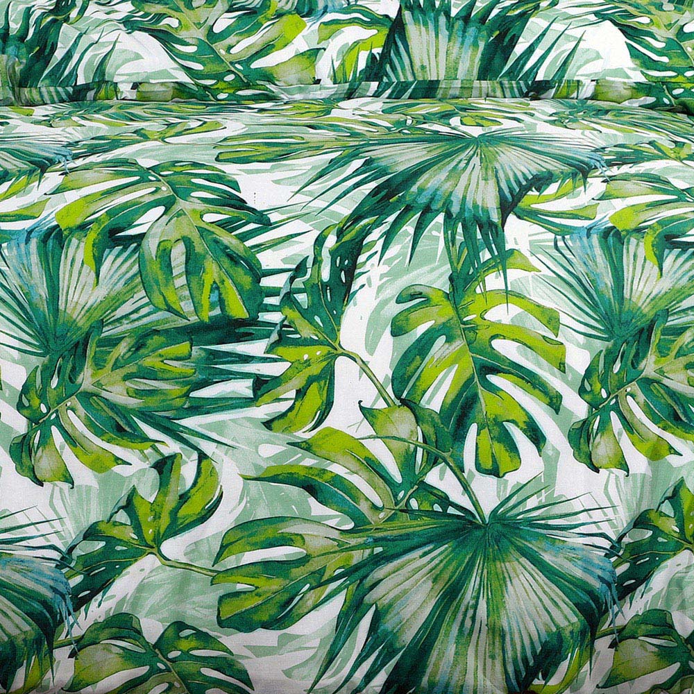 Velosso Single Green Tropical Leaf Duvet Cover Set Image 3