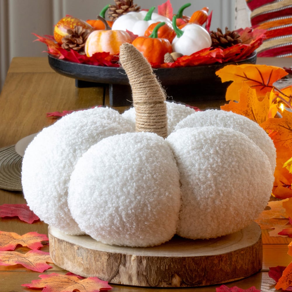 Global Gizmos White Pumpkin Decoration 23cm Image 6