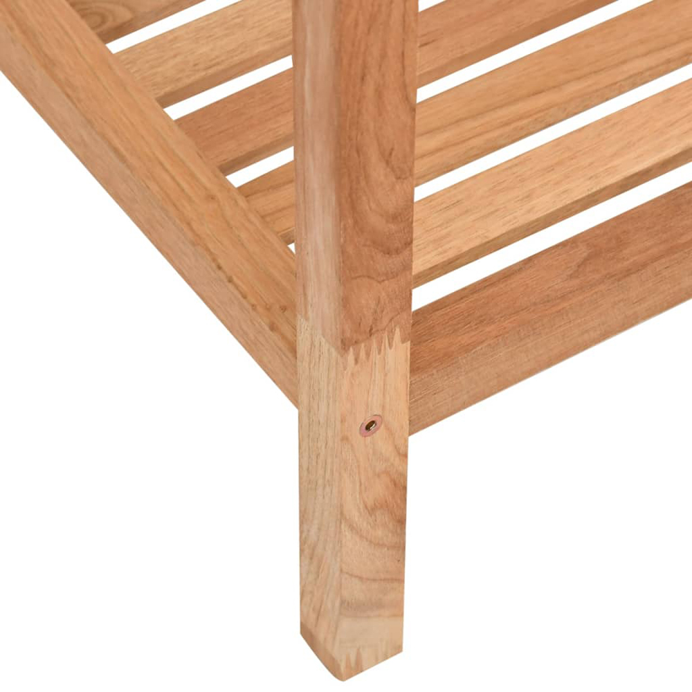vidaXL 2 Shelf Brown Solid Wood Walnut Bathroom Shelf Image 8