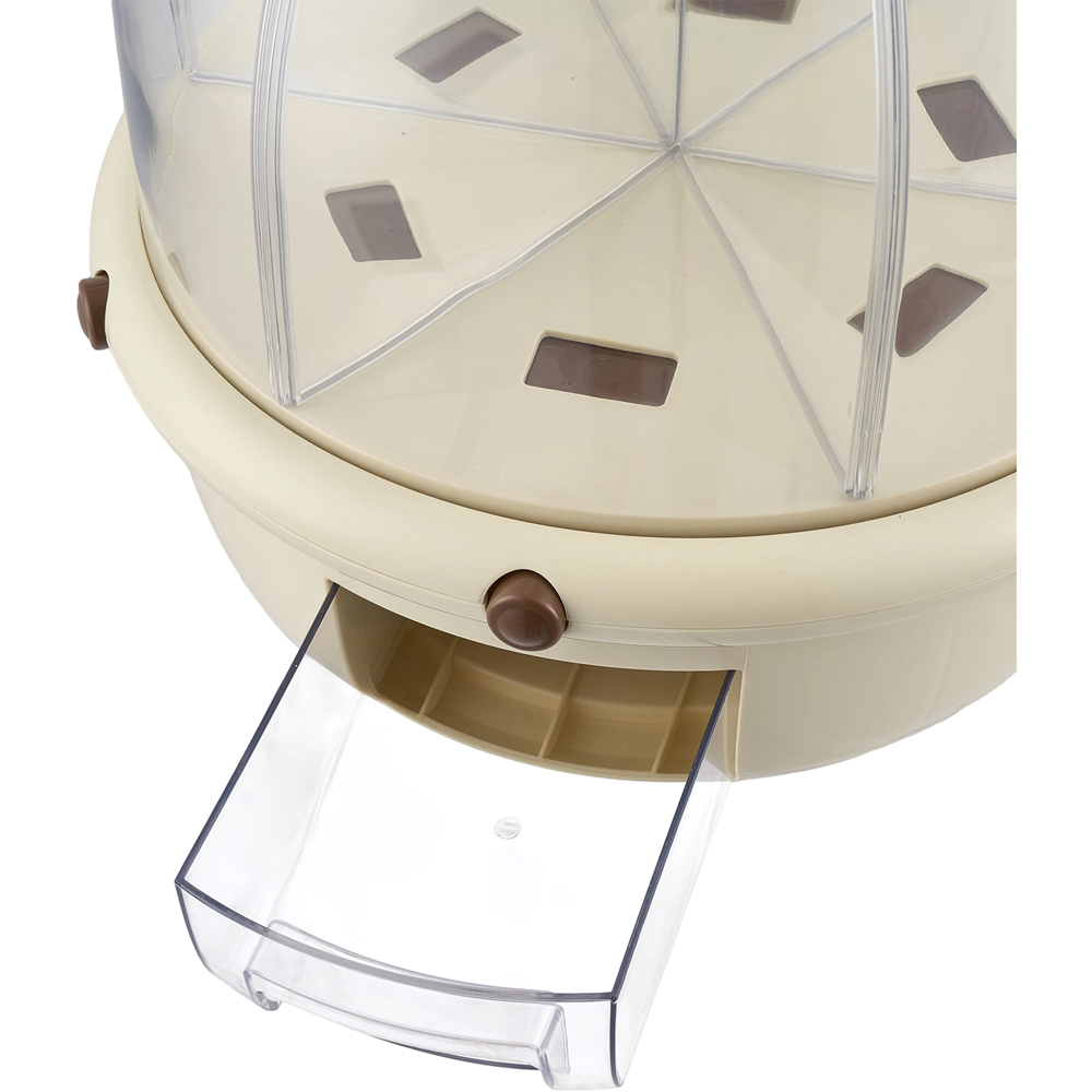 Living and Home 10L Cream White 360 Rotating Airtight Grain Dispenser Image 6