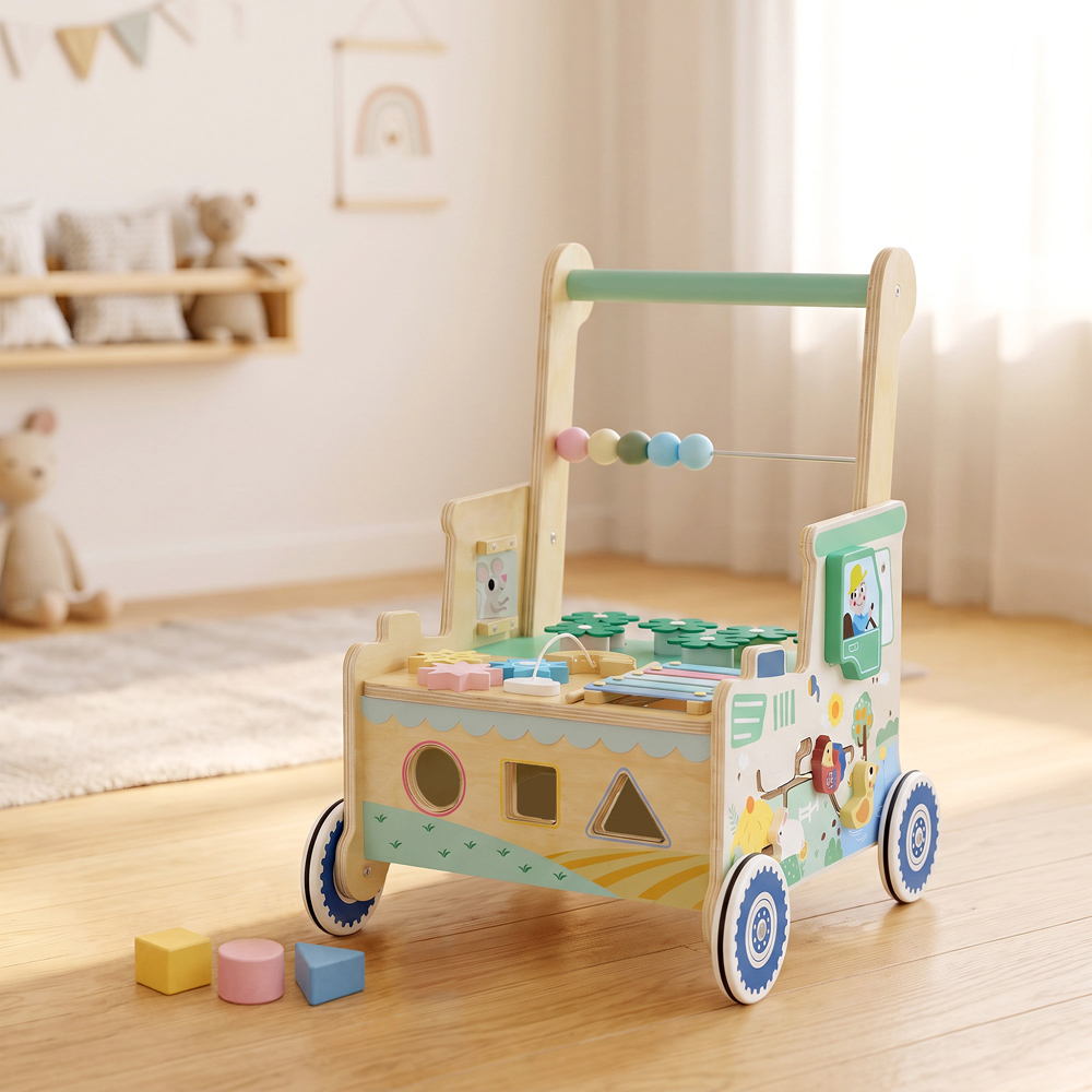AIYAPLAY Wooden Push Along Baby Walker Image 2