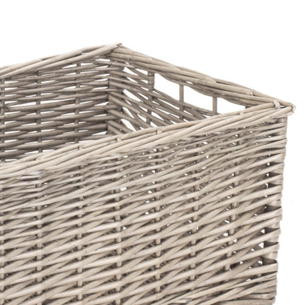 Red Hamper Large Antique Wash Lined Open Wicker Storage Basket Image 3