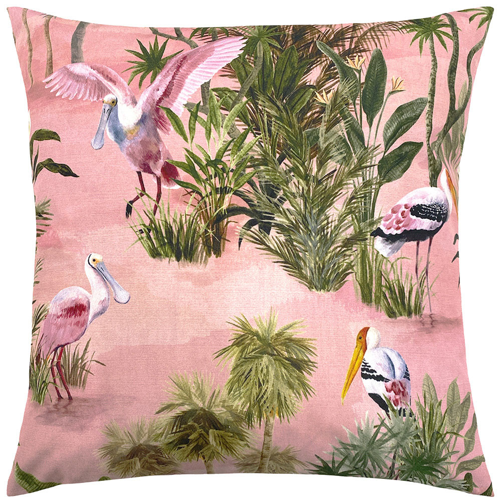 Paoletti Platalea Blush Botanical Outdoor Cushion Image 1