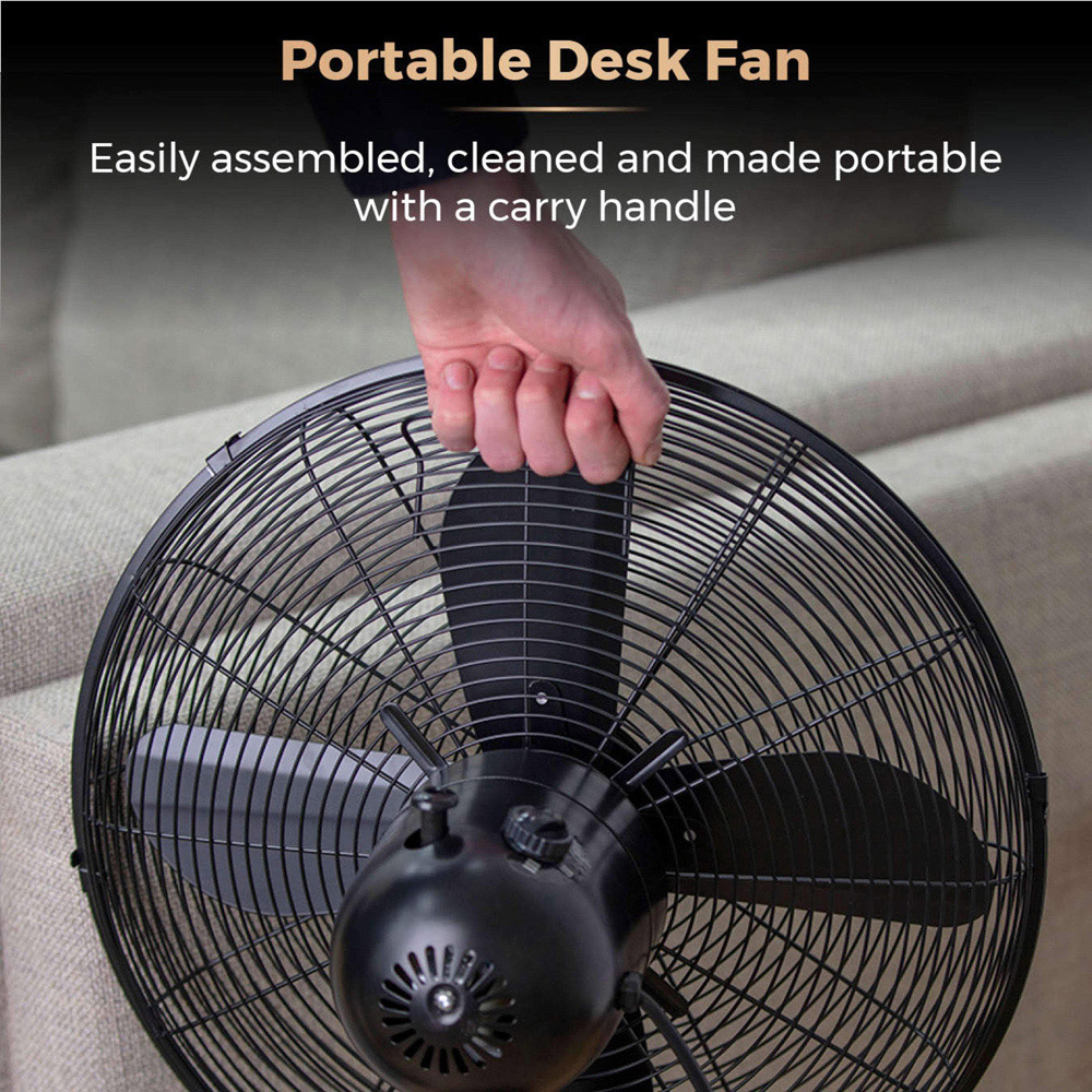 Tower Cavaletto 12 inch Black Metal Desk Fan Image 6