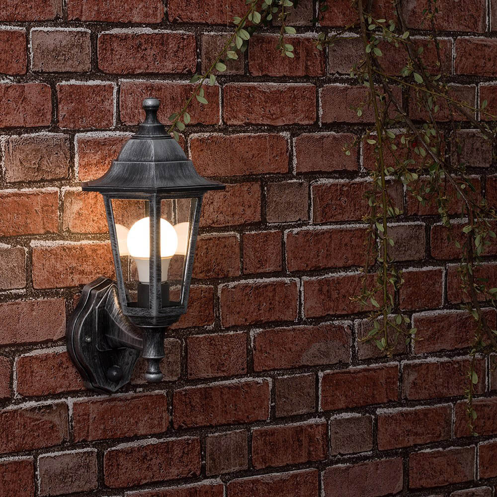 ValueLights Mayfair Silver Wall Lantern Image 2