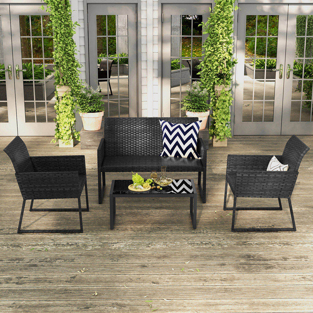 Costway 4 Seater Wicker Patio Furniture Set Image 3