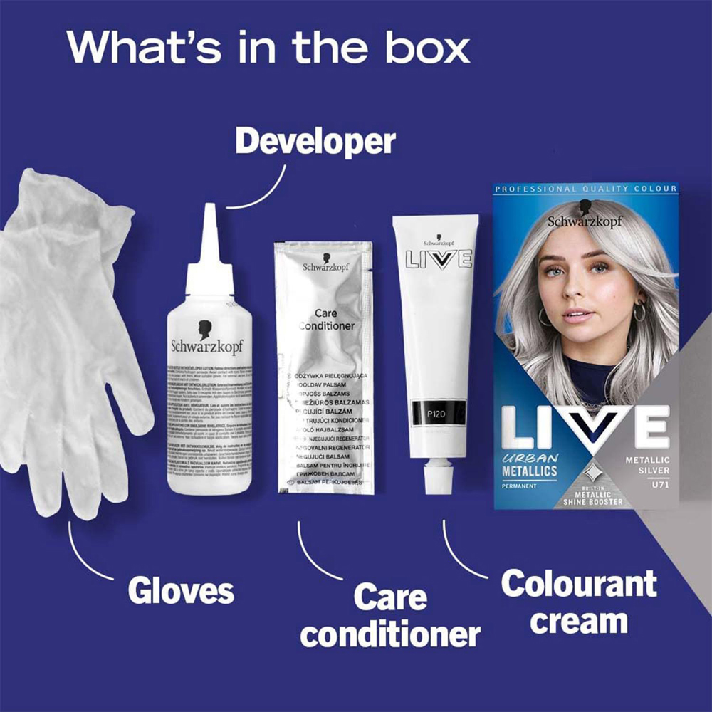 Schwarzkopf Live Colour + Lift Ultra Violet L76 Permanent Hair Dye 3 Pack Image 3