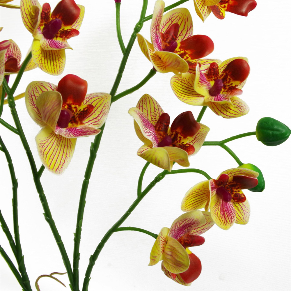 Leaf Pink Yellow Artificial Orchid in Ceramic Planter 1.4ft Image 3