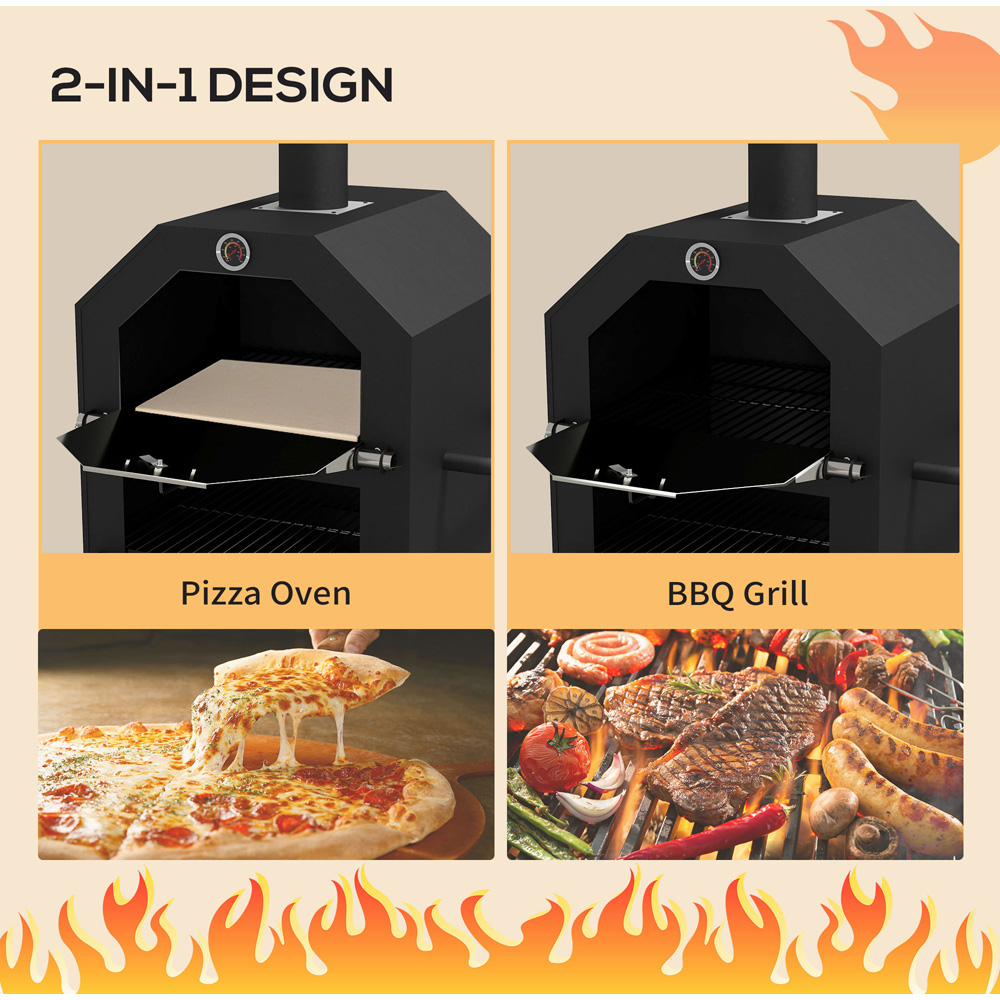 Outsunny Black 3 Tier Outdoor Pizza Oven Image 5