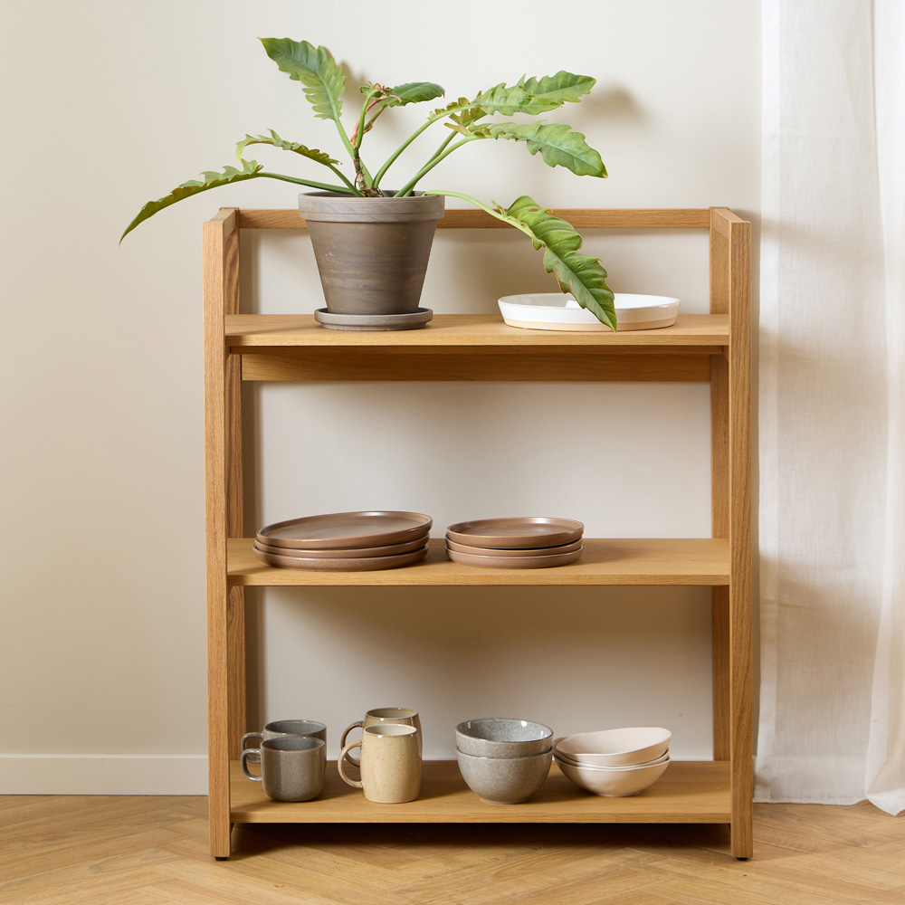 Florence Ludza 3 Shelf Oak Rectangular Bookcase Image 9