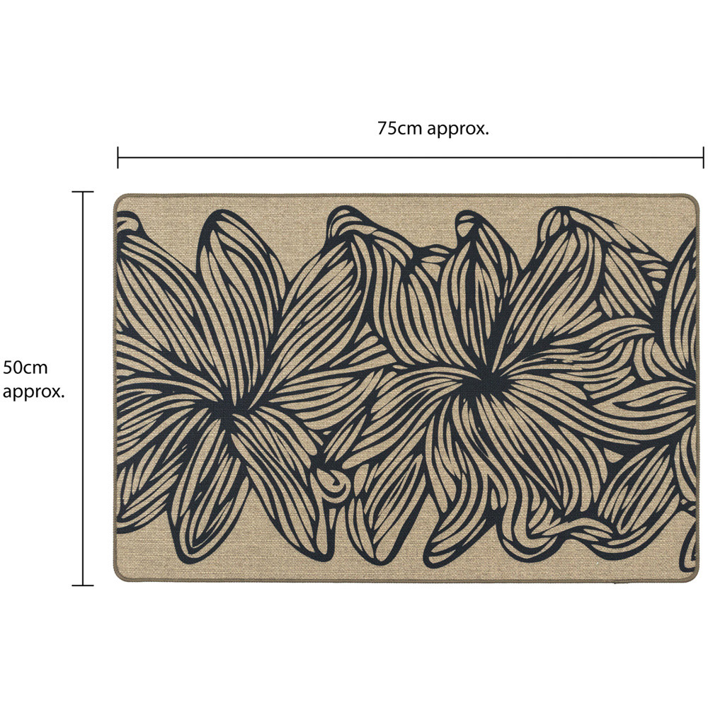 JVL Elegance Flower Rubber Backed Door Mat and Runner Set Image 8