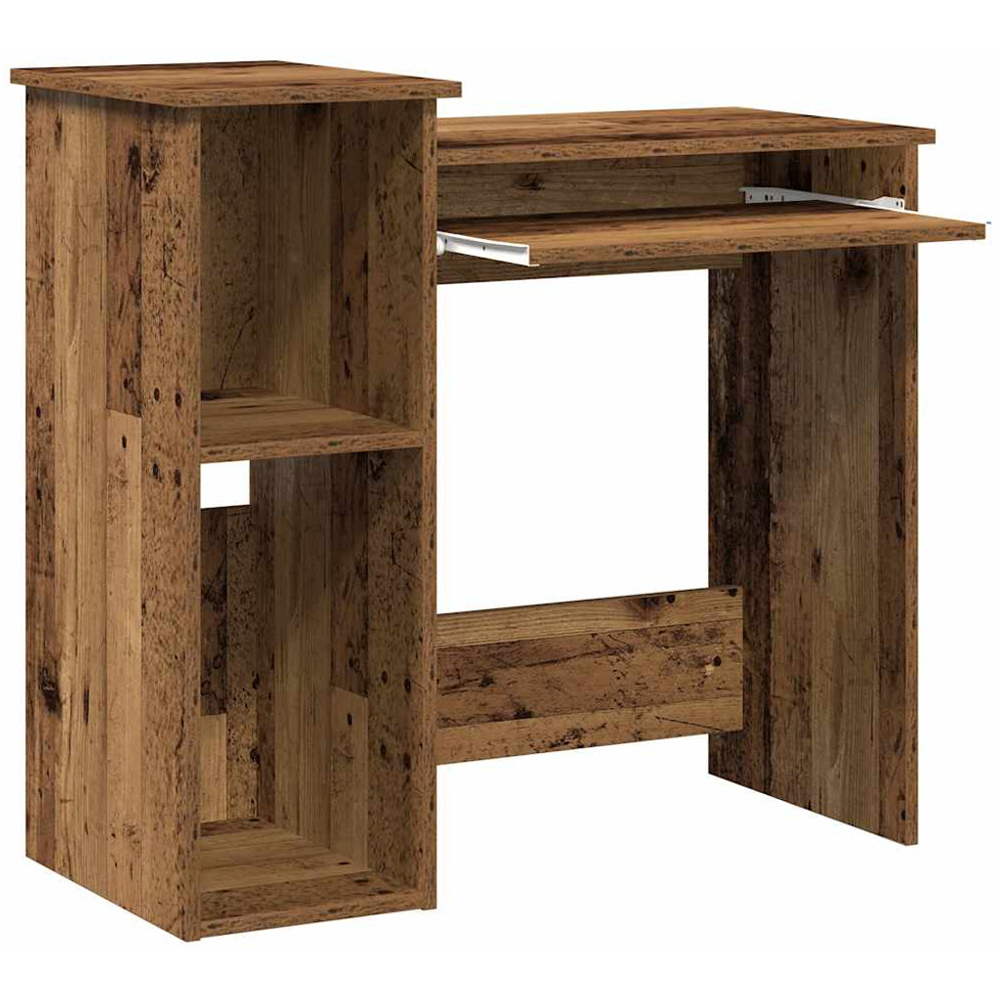 vidaXL 3 Shelf Compact Desk Black Image 4