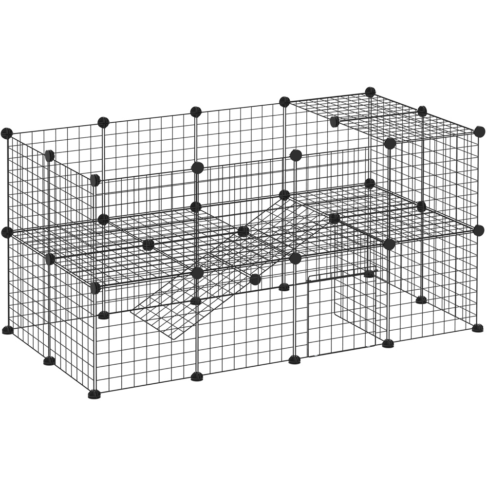 PawHut DIY Pet Playpen Metal Wire Fence 36 Panel Enclosure Image 1