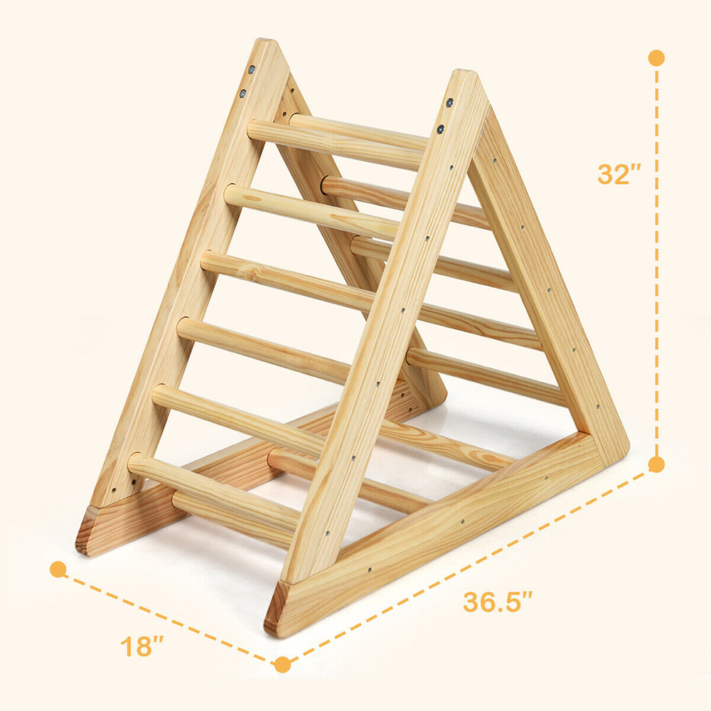 Costway Kids Wooden Climbing Ladder Image 9
