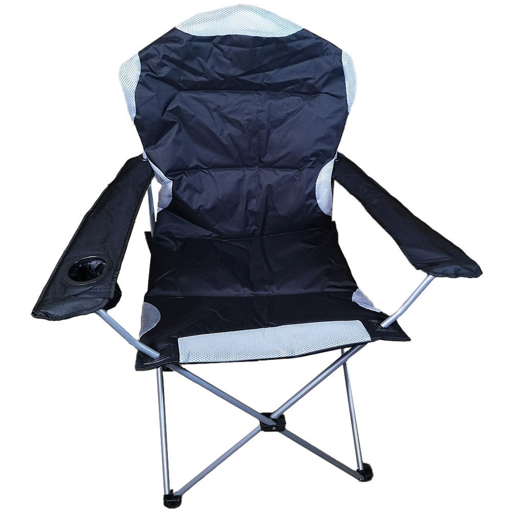 Samuel Alexander Black Luxury Padded Folding Camping Chair Image 1