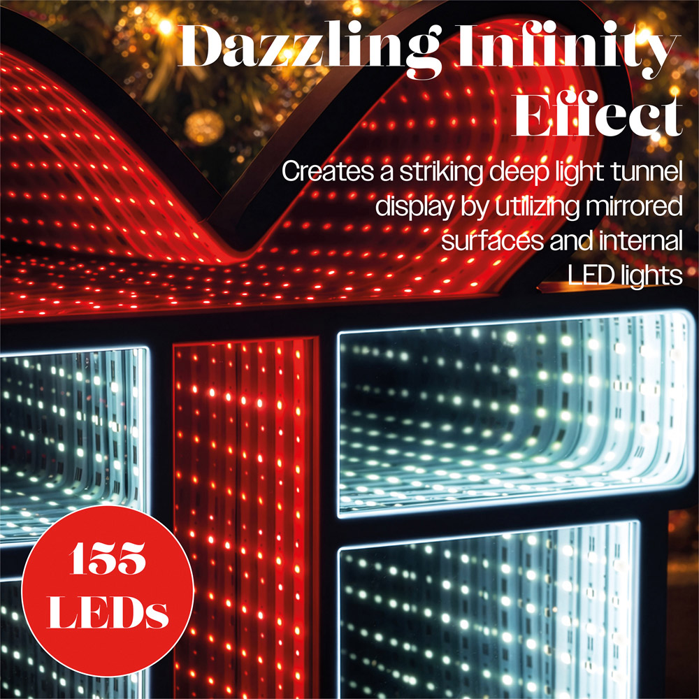 Xmas Haus Multicolour LED Gift Box Infinity Light Christmas Decoration 30cm Image 4