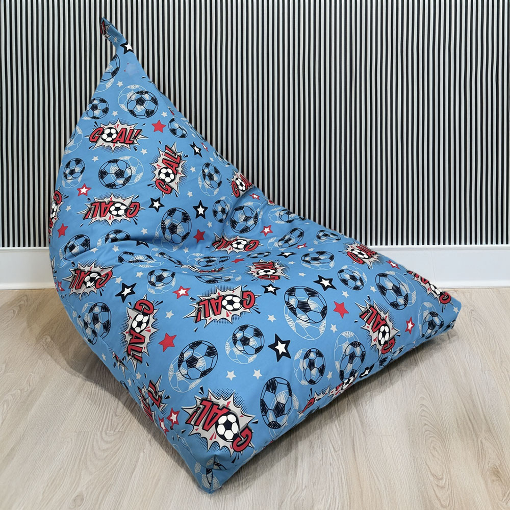 Kaikoo Blue Goal Print Triangle Bean Bag Image 1