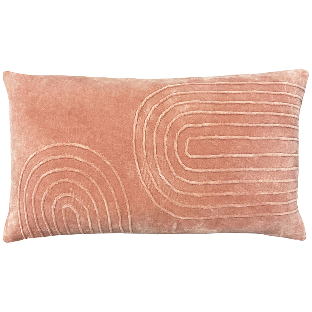 furn. Mangata Blush Geometric Pleat Cushion Image 1