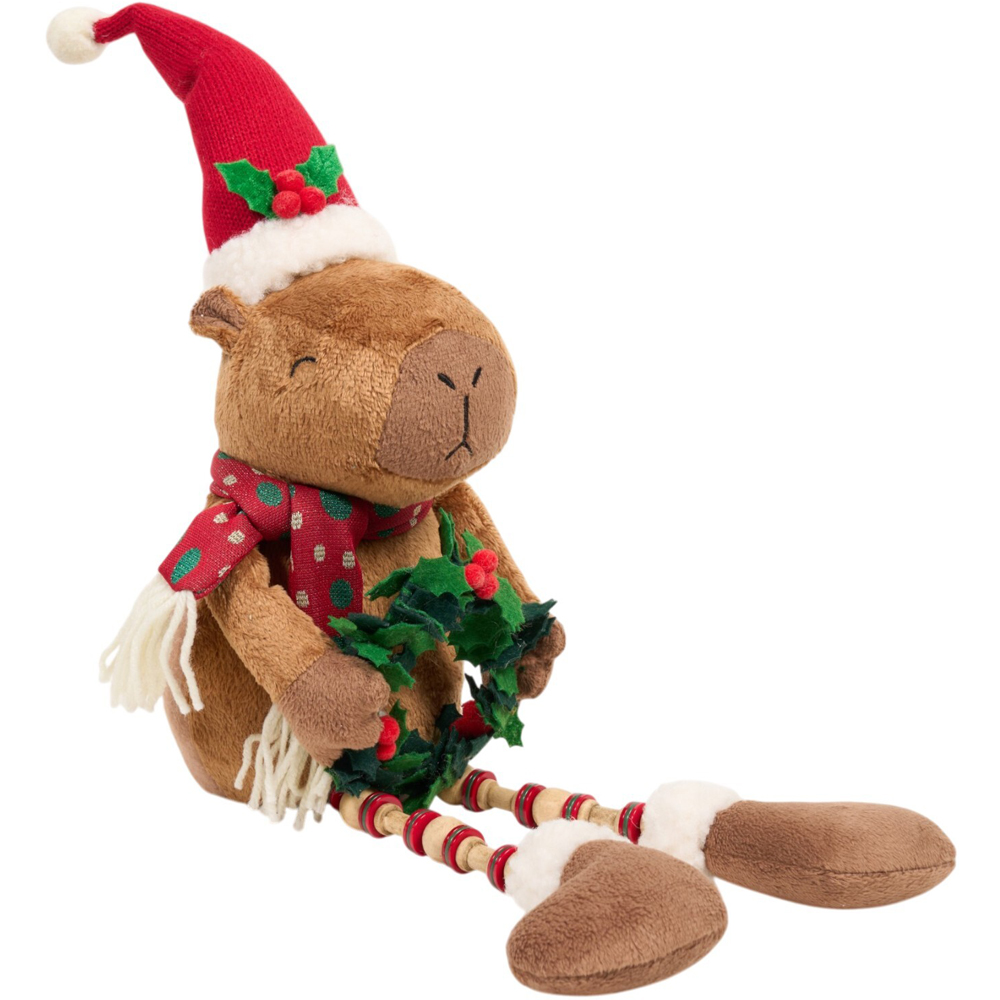 Shelf Sitting Christmas Capybara Decoration Image 3