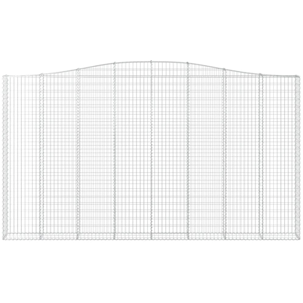 vidaXL Silver Galvanised Iron Arched Gabion Basket 400 x 30 x 220/240cm 2 Pack Image 2