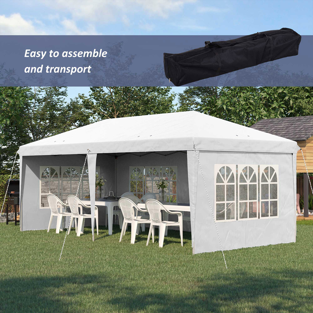 Outsunny 3 x 6m White Heavy Duty Gazebo Image 7