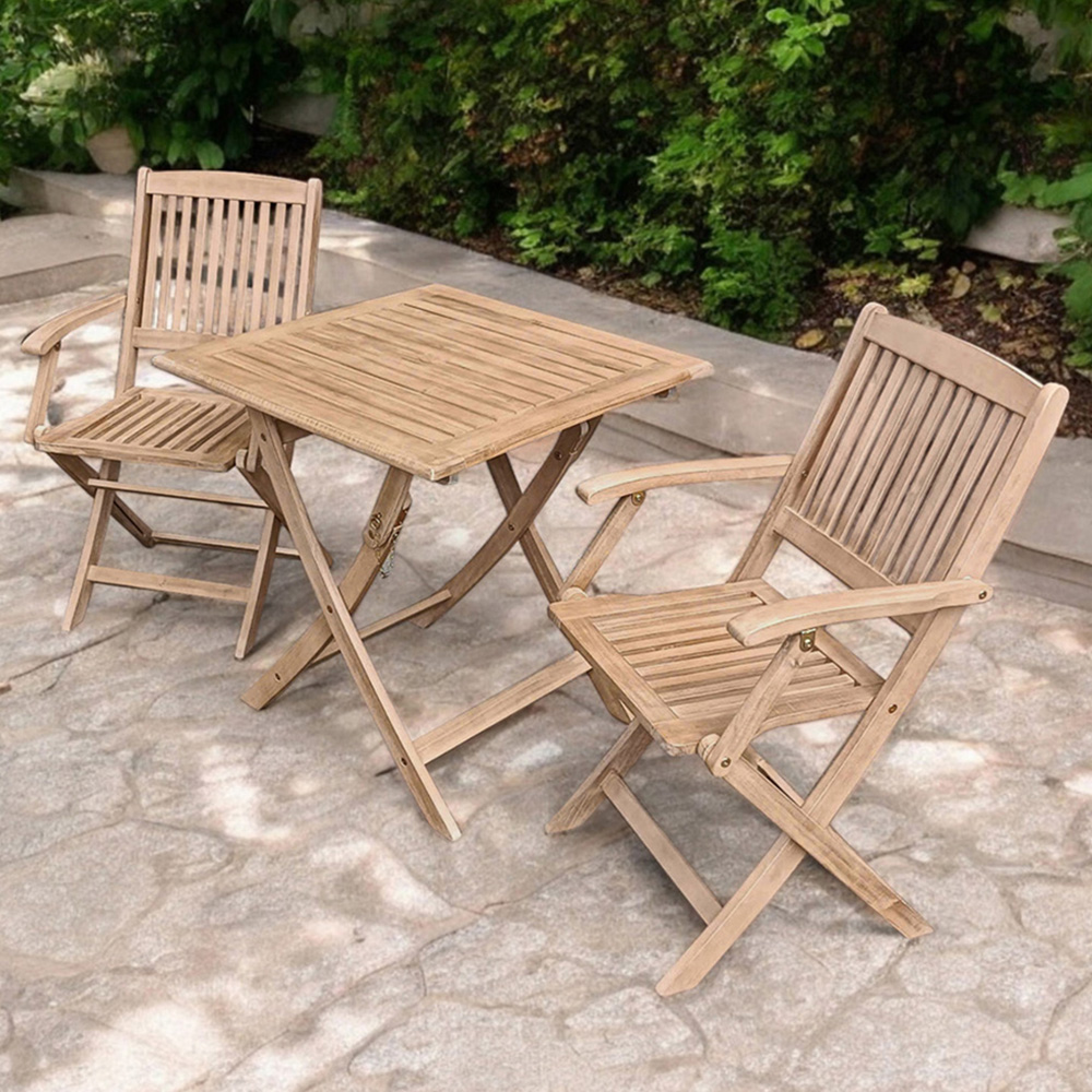 Royalcraft London 2 Seater Square Foldable Bistro Set Image 1