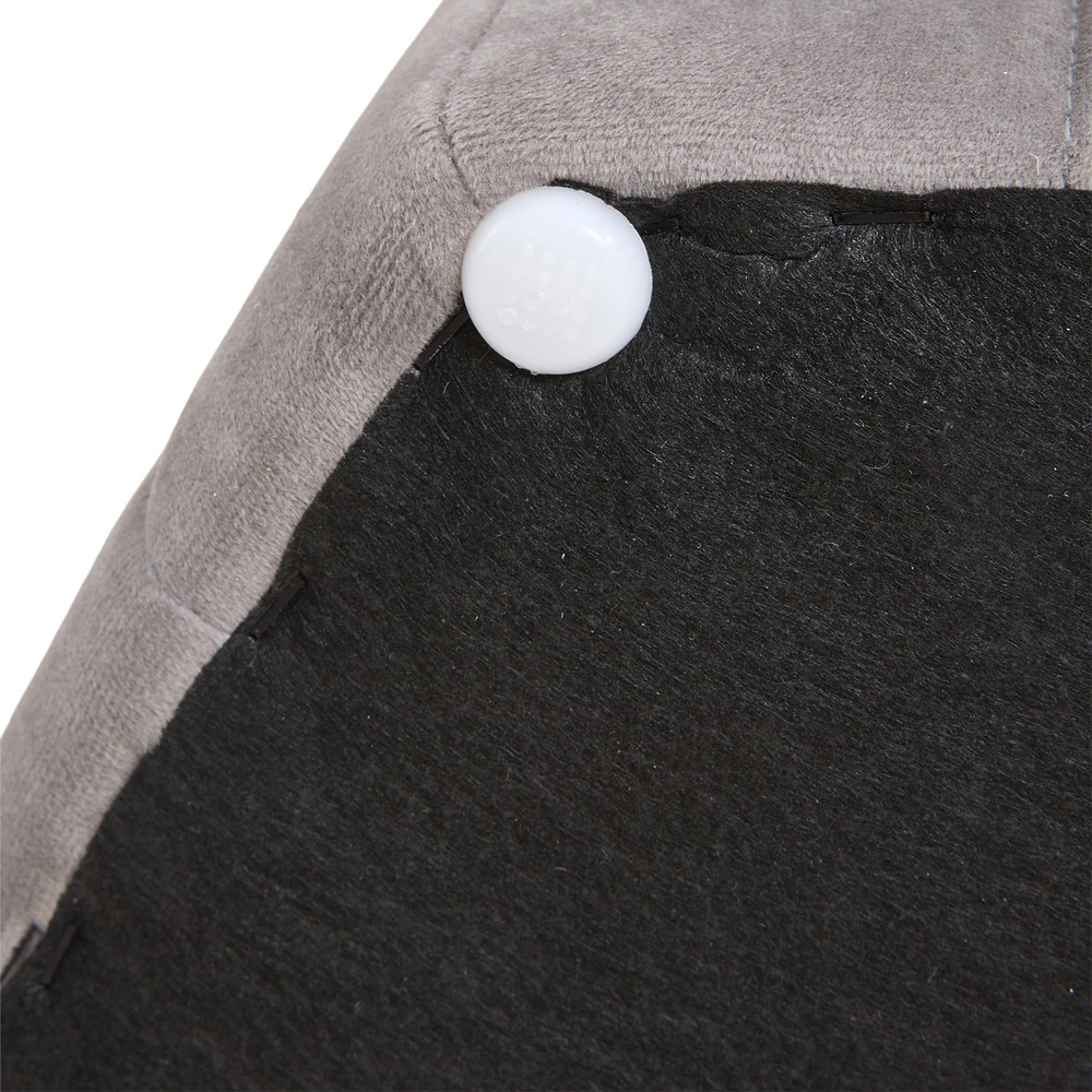 Living and Home Grey Minimal Hexagonal Velvet Footstool Ottoman with Stripes Image 7