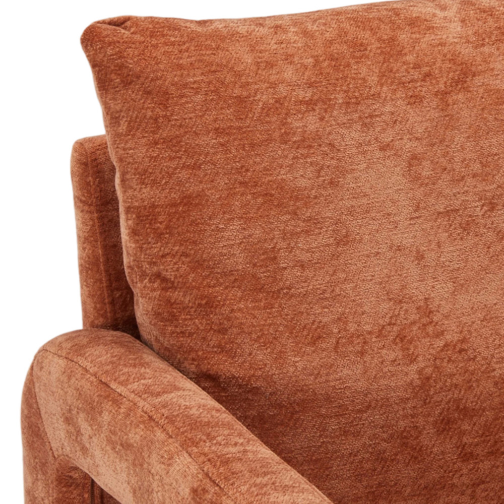 Living and Home Orange Chenille Upholstered Accent Chair with Lumbar Pillow Image 4