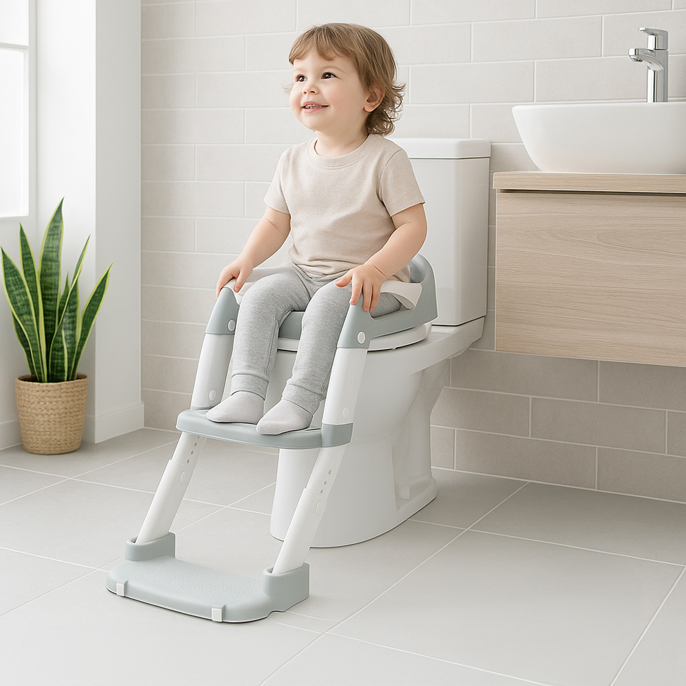 Harbour Housewares 2-in-1 White Adjustable Potty Training Toilet Seat Image 3
