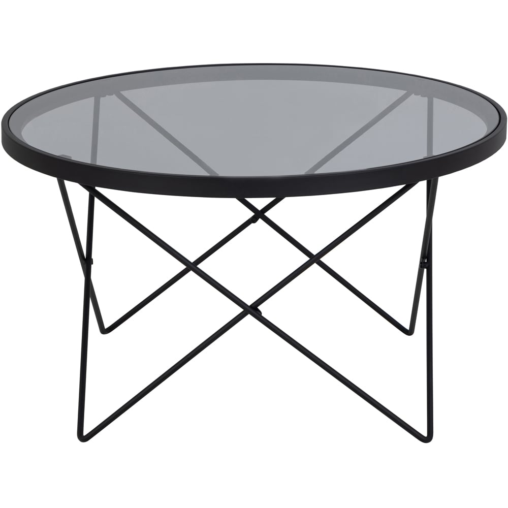 Florence Cuxton Black Smoked Glass Top Coffee Table Image 3