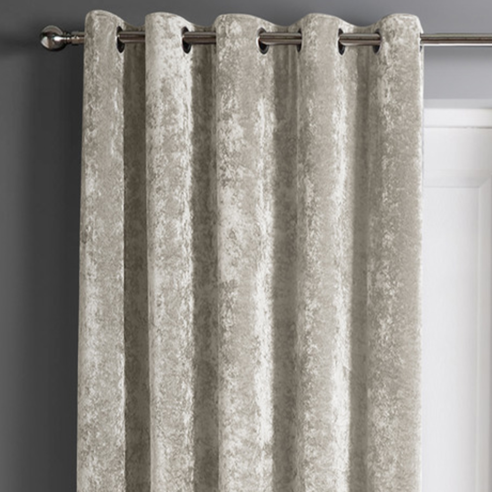 Intimates Natural Crushed Velvet Door Curtain 117X213cm Image 2
