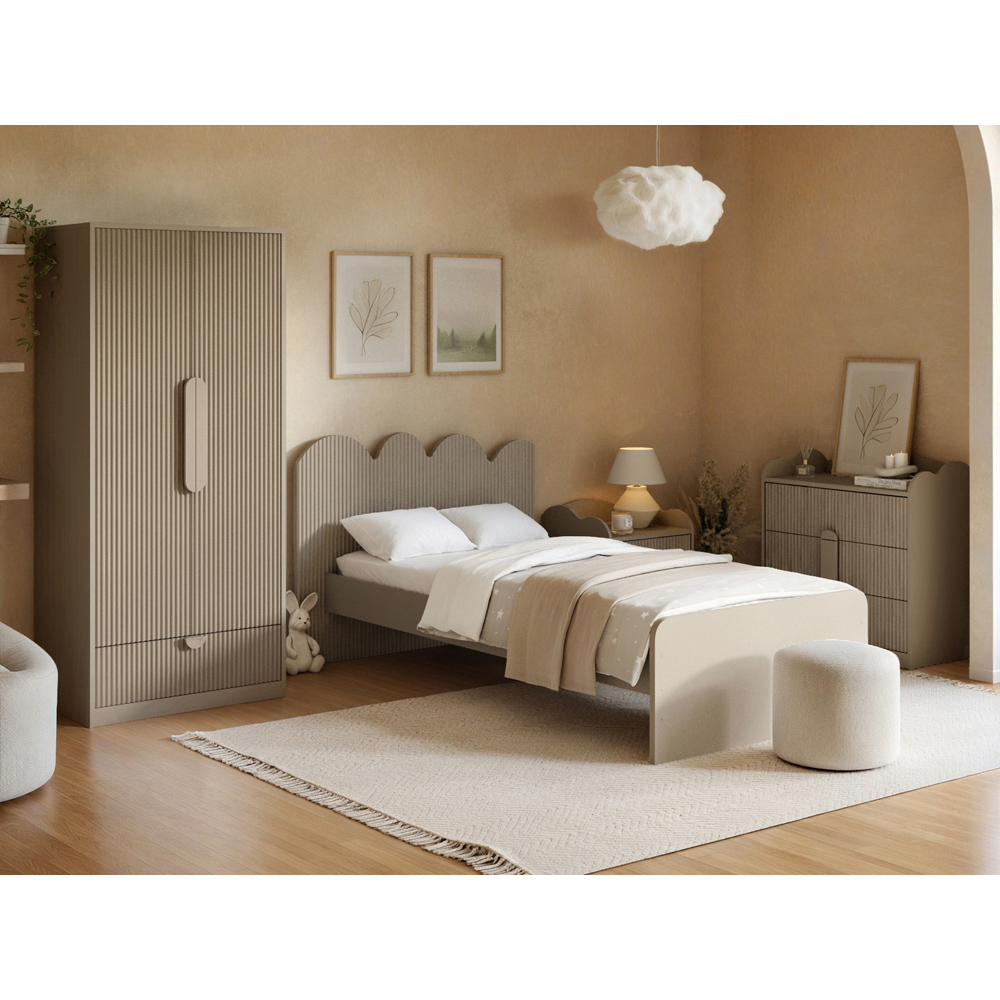 Flair Calista Single Dark Beige Ribbed Bed Image 5