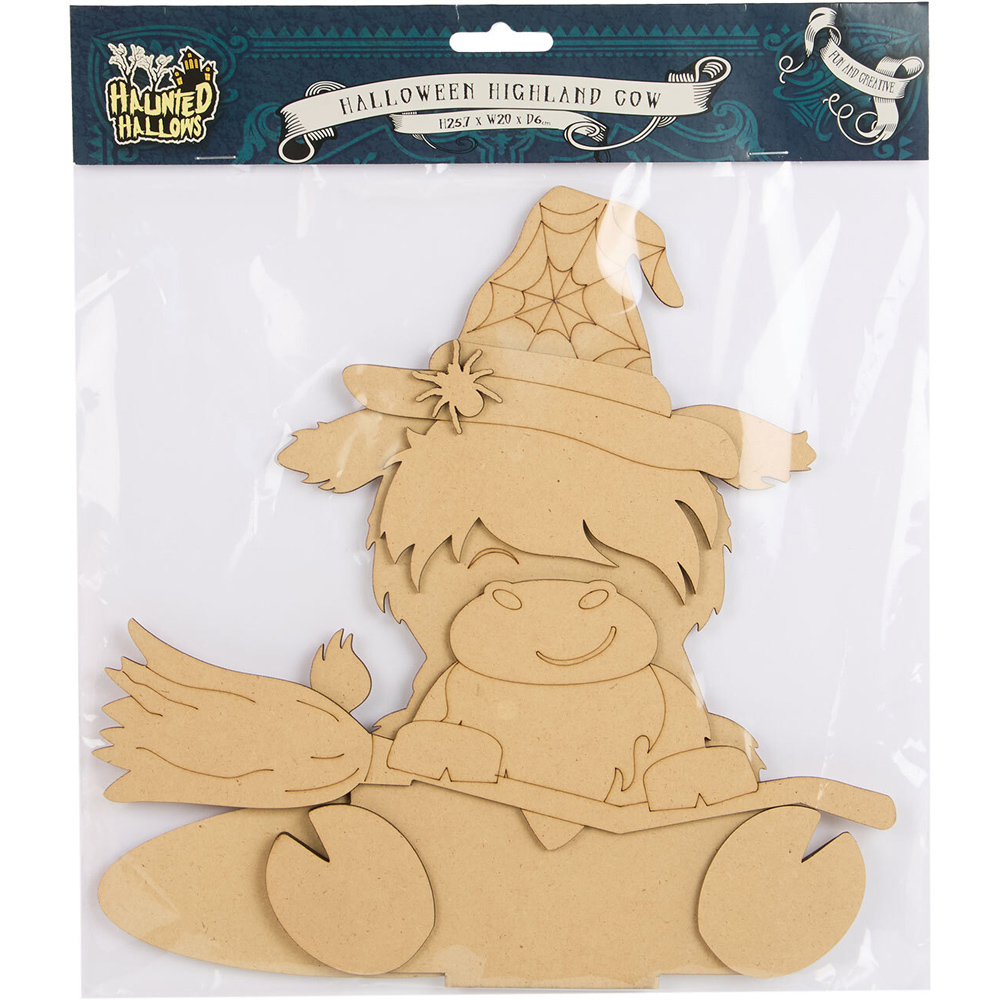 Decorate Your Own Halloween Highland Cow Decoration Natural Image 4