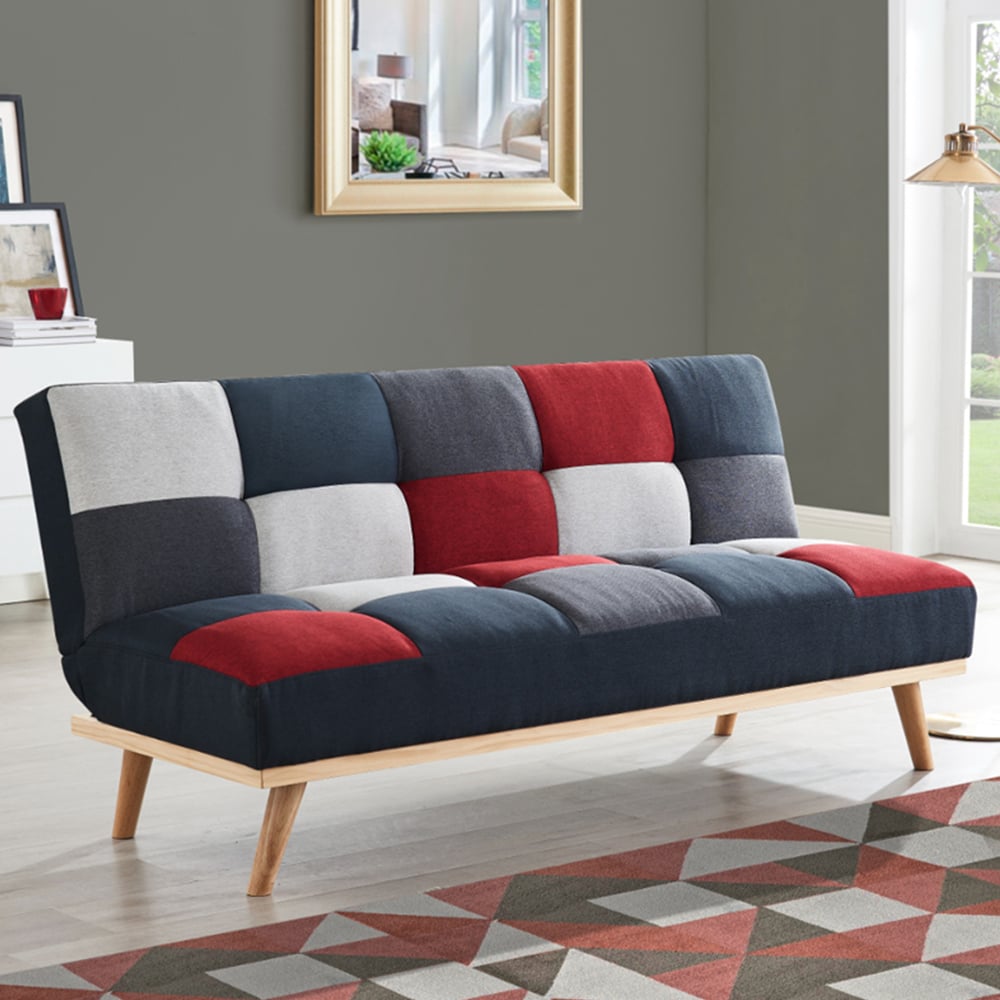 Home Detail Paddock 2 Seater Patchwork Sofa Bed Image 1