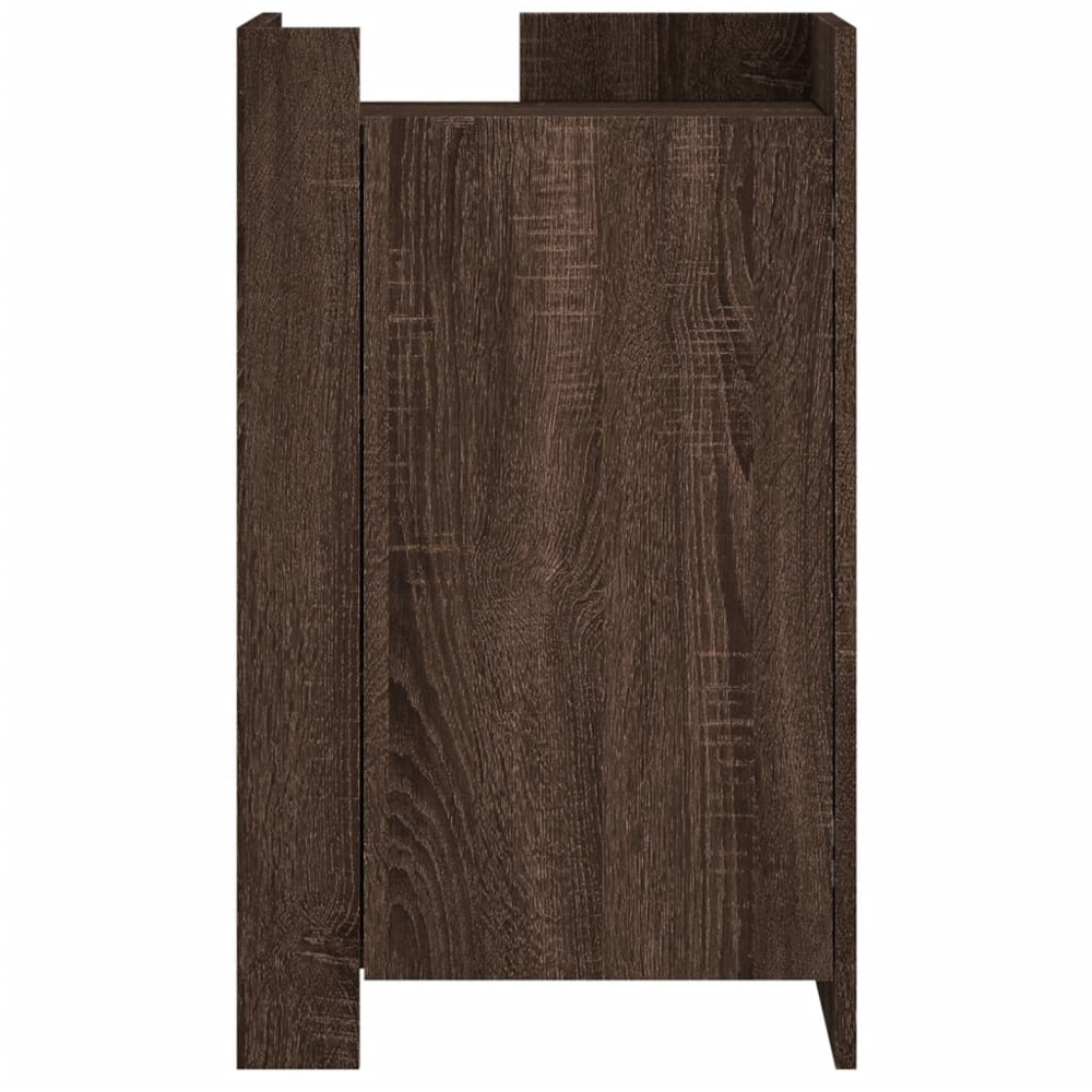 vidaXL Single Door 3 Shelf Brown Oak Sideboard Image 4